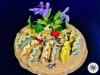 Creste di gallo con berberechos galiziani e pesto ai fiori di salvia