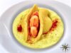 Mezzelune ai gamberi di Mazara del Vallo con pesto di pistacchi di Bronte e polvere di carapaci