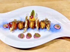“Datteri di mare” con cannolicchi, cozze, vongole e coulis di melagrana