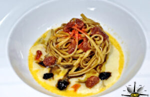 That’s Calabria: struncatura, con nduja di Spilinga, liquirizia Amarelli, provola silana e succo di bergamotto