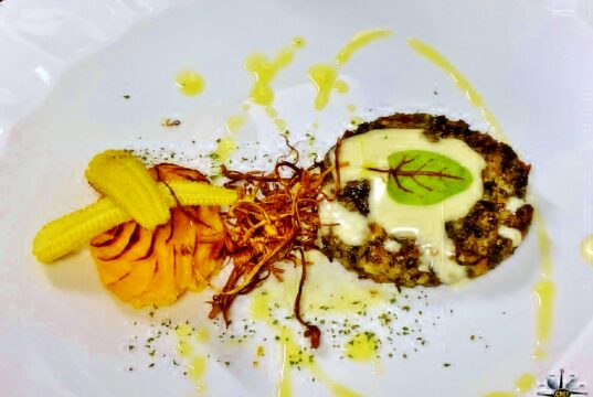 Hamburger di lumaca con fonduta di Castelmagno