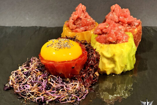 Fichi d’India fritti con tartare di Fassona marinata alle erbe di Provenza