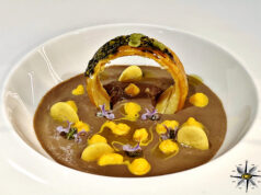 Vellutata di pâté di coniglio con mousse di lupini e olio al rosmarino