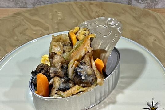 O’cùoppo in scatoletta, con lumache di mare e chiocciole di terra