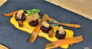 Fondue valdôtaine con boudin, lardo di Arnad, pancetta tesa affumicata e miele di castagno