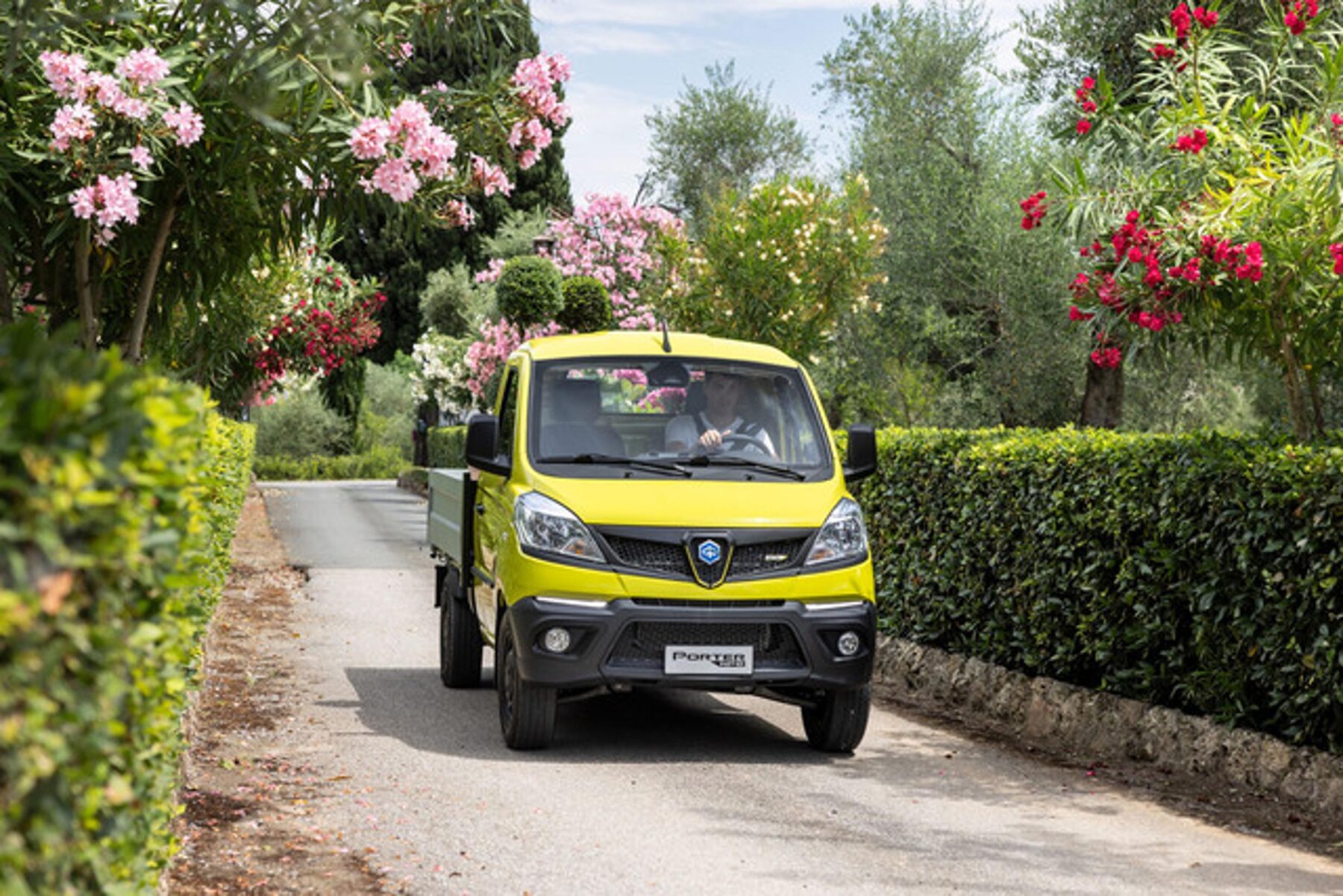 Piaggio Porter NPE con pianale in vista frontale.